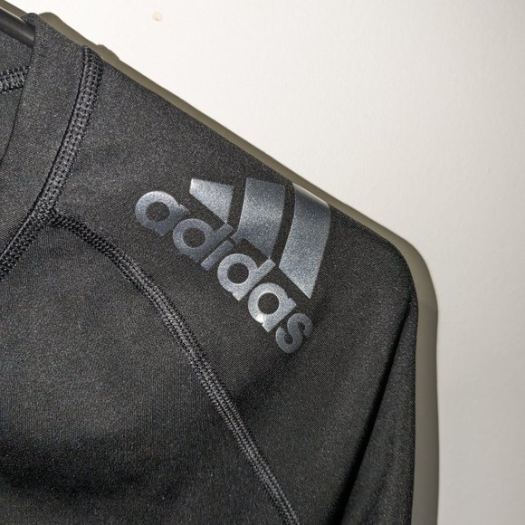 Adidas Alphaskin 3-Stripes L/S Climacool Shirt Black Men's Size - Picture 3 of 6